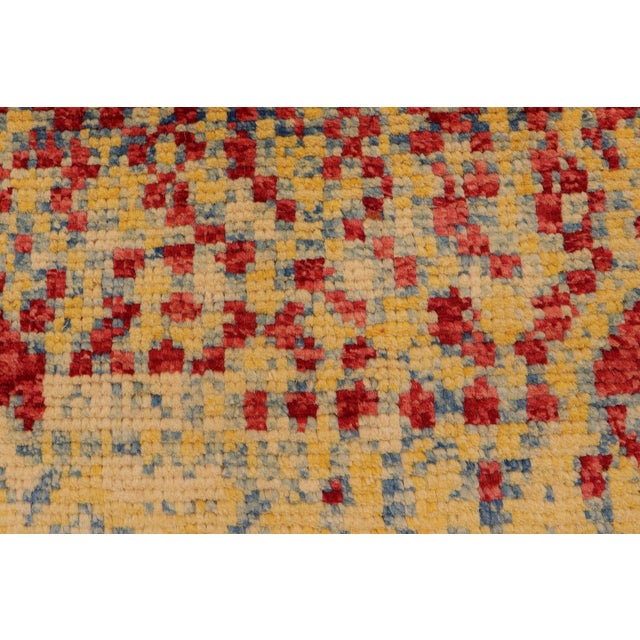 Textile Eclectic Balochi Blue/Red Wool Rug - 3'2''x4'11'' For Sale - Image 7 of 11