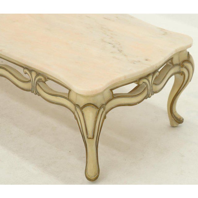 Marble to Pierced Carving Country French Provincial Coffee Table Cabriole Legs Chairish
