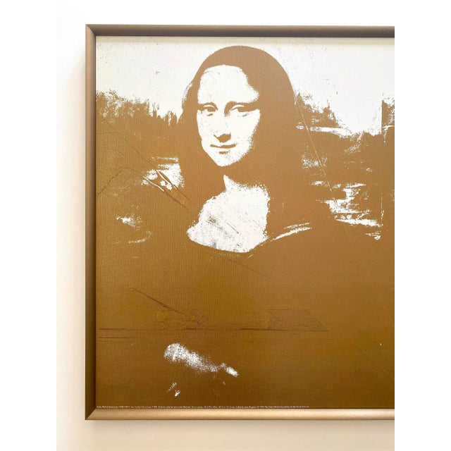This Andy Warhol Foundation rare vintage 1993 lithograph print large custom framed Pop Art poster " Two Golden Mona Lisas...