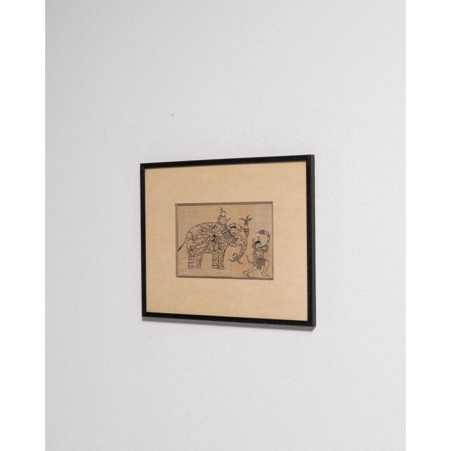 Mid 20th Century Mid 20th Century India Gray Paper Drawing For Sale - Image 5 of 15