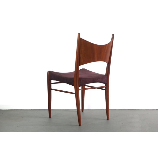 Minimal Danish Modern Contoured Walnut Dining Chairs - Set of 4 For Sale In Orlando - Image 6 of 8