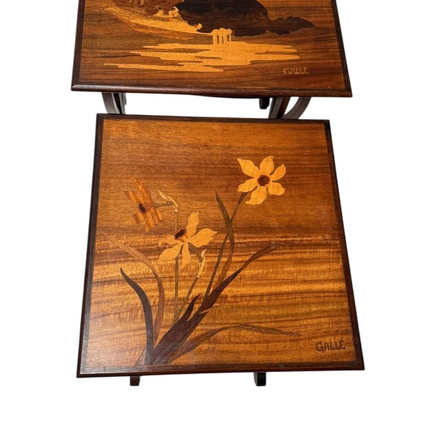 Art Nouveau Nesting Tables from Emile Gallé Nancy, France, 1900s, Set of 4 For Sale - Image 9 of 18