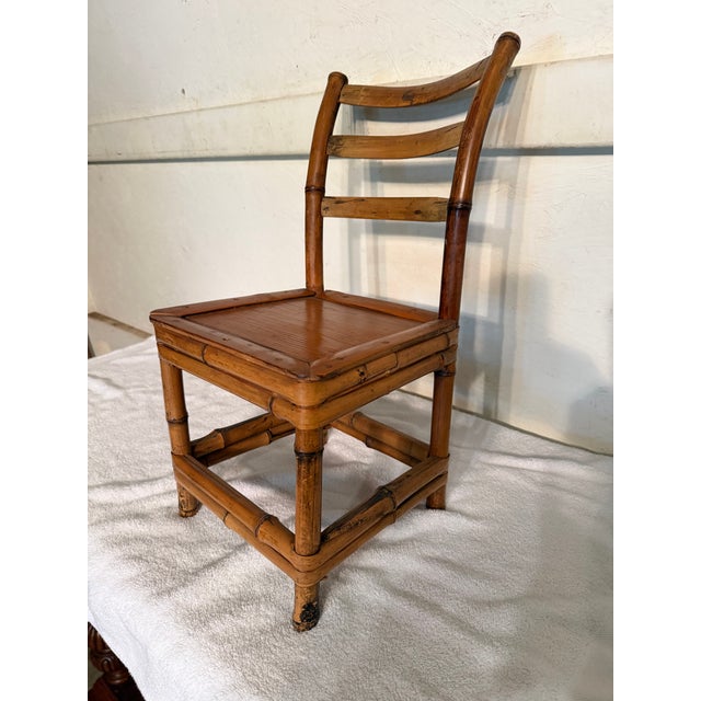Brown Bamboo Ladder Back Children’s Chair For Sale - Image 8 of 8