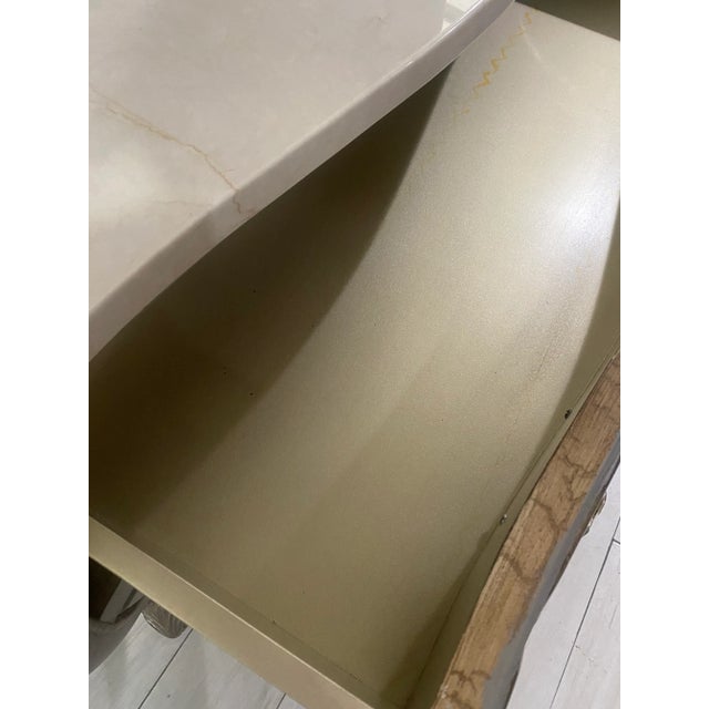 Italian Hand-Carved Louis XV Style Shaped Chest With White Italian Marble Top Sign. For Sale In Miami - Image 6 of 10