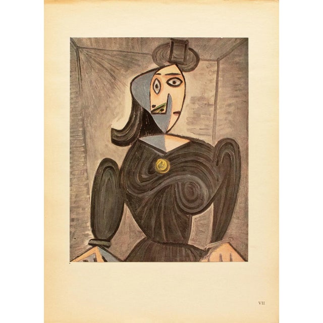 1940s 1943 After Pablo Picasso "Portrait", First Edition Period Parisian Offset Lithograph For Sale - Image 5 of 10