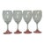 1990s Vintage Artland Clear Wine Glasses W/Pink Bases, Set of 4 For Sale