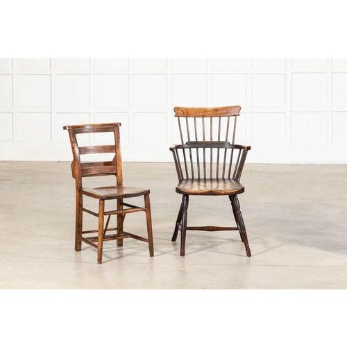 19th Century English Vernacular Yew & Fruitwood Stick Back Windsor Chair, 1800s For Sale - Image 14 of 15