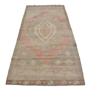 1960s Pastel Peach Hallway Rug For Sale