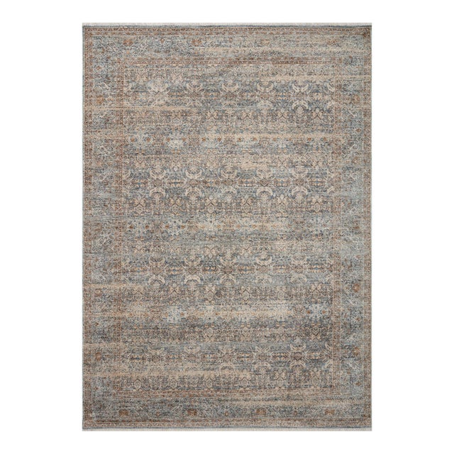 Angela Rose x Loloi Blake Rug Ocean / Mocha 7'-10" x 10'-2" Area Rug For Sale