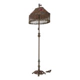 Vintage Art Deco Peacock Shade Floor Lamp For Sale