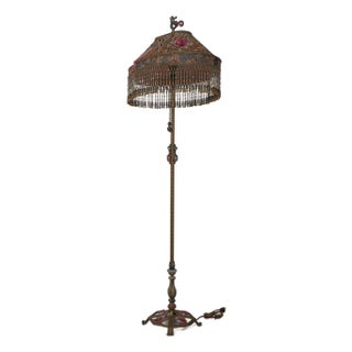 Vintage Art Deco Peacock Shade Floor Lamp For Sale