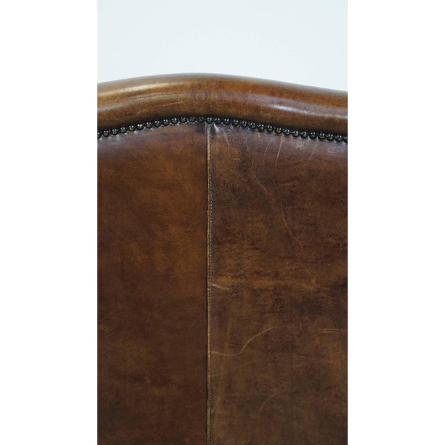 Large Wing Chair in Sheep Leather For Sale - Image 11 of 14