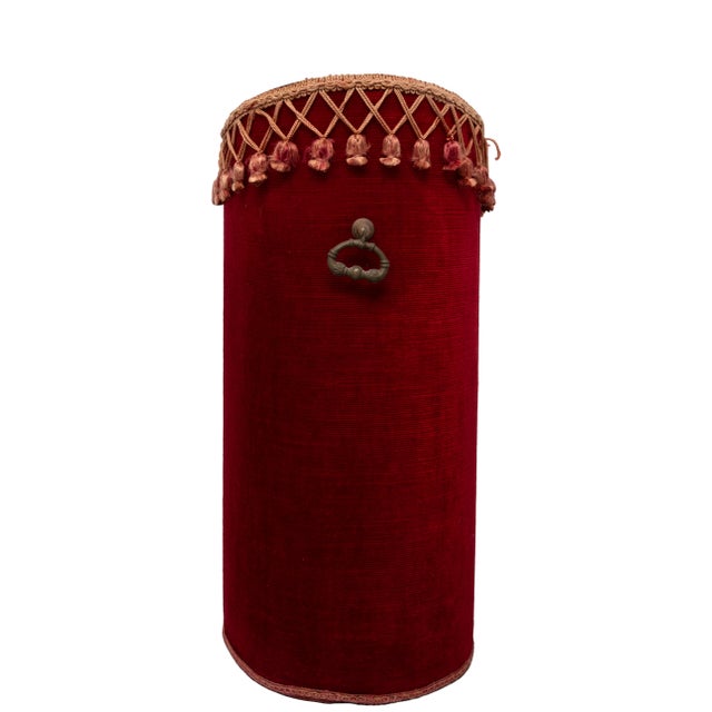 Vintage Hall Set in Red Velvet, 1960s, Set of 7 For Sale - Image 9 of 13