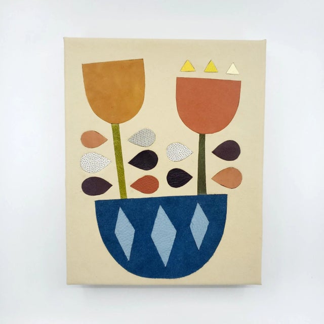 Minimalist Handmade Leather Wall Art "Tulips" For Sale In Cleveland - Image 6 of 7