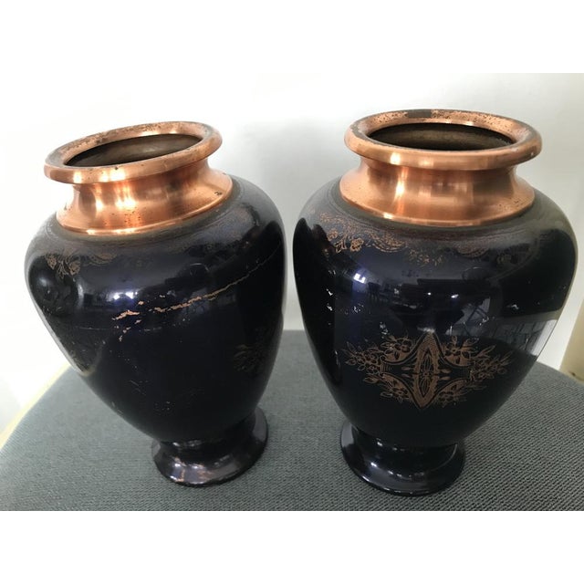 Copper Painted Vase in a Horseshoe from Ab, Set of 2 For Sale - Image 6 of 18