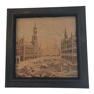Antique Flemish Tapestry in Wooden Frame For Sale