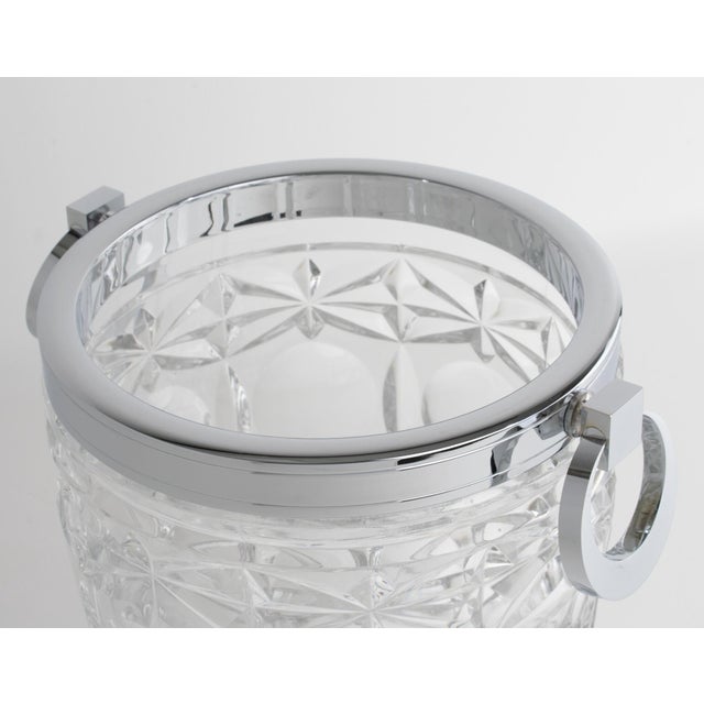 Art Deco Chrome and Crystal Champagne Ice Bucket by Alois Straszak for Le Crabe For Sale - Image 13 of 14
