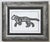 A tiger in black and white with multiple borders. Abstract, Minimalism, Folk Art, English Traditional, shabby Chic,...