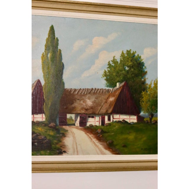 E Johansson, Large Landscape with Farmhouse, 1960s, Oil on Canvas, Framed For Sale - Image 7 of 11
