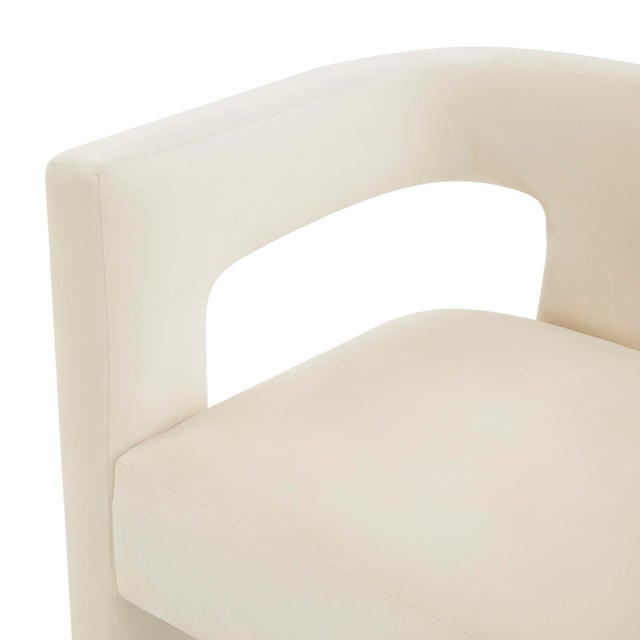 Sloane Cream Velvet Chair For Sale - Image 4 of 7