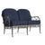 Brown Jordan Calcutta Loveseat, Mica frame with Fusion Neptune fabric For Sale - Image 12 of 12