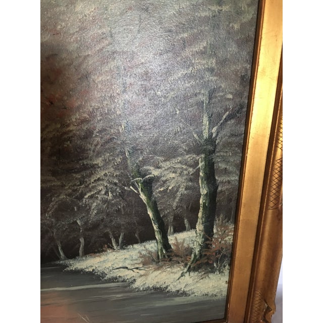 Early 20th Century Early 20th Century Winter Landscape Oil Painting by Ira Remsen, Framed For Sale - Image 5 of 13