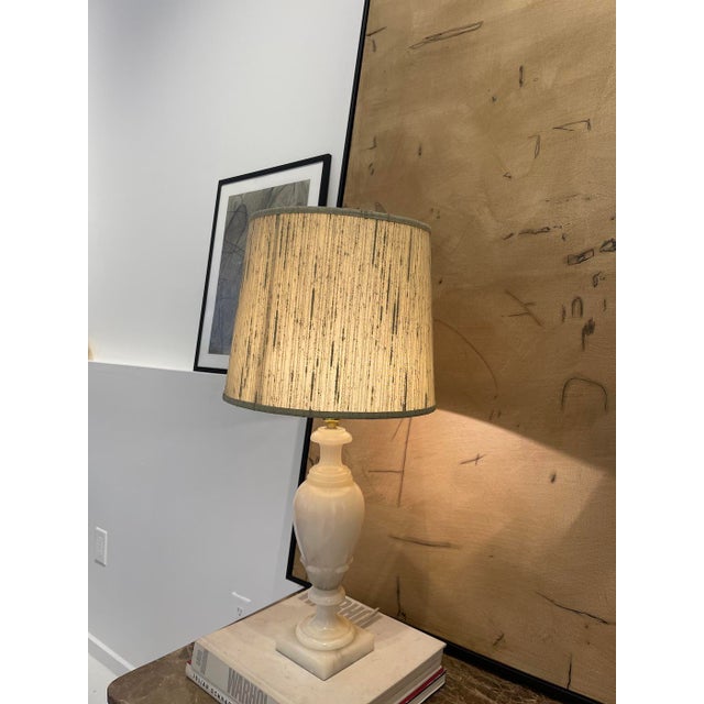 Mid-Century Modern Vintage Italian Alabaster Table Lamps —a Pair For Sale - Image 3 of 5