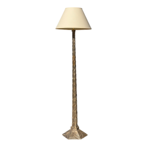 Huge Art Deco White Gold Giltwood Floor Lamp - 1 of 2