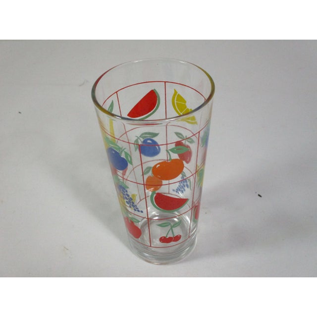 Mid-Century Modern 1960s Set of 7 Vintage Fruit Drinking Glasses For Sale - Image 3 of 10
