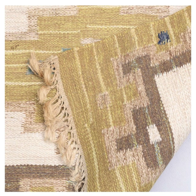 Mid-Century Swedish Flat Weave Rug For Sale - Image 3 of 11