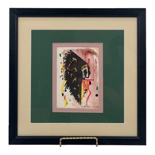 Original Signed Abstract Contemporary Watercolor Mixed Media Painting For Sale