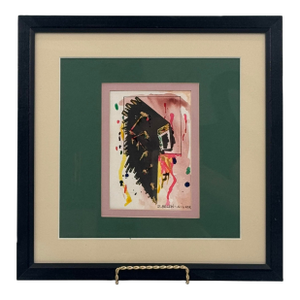 Original Signed Abstract Contemporary Watercolor Mixed Media Painting