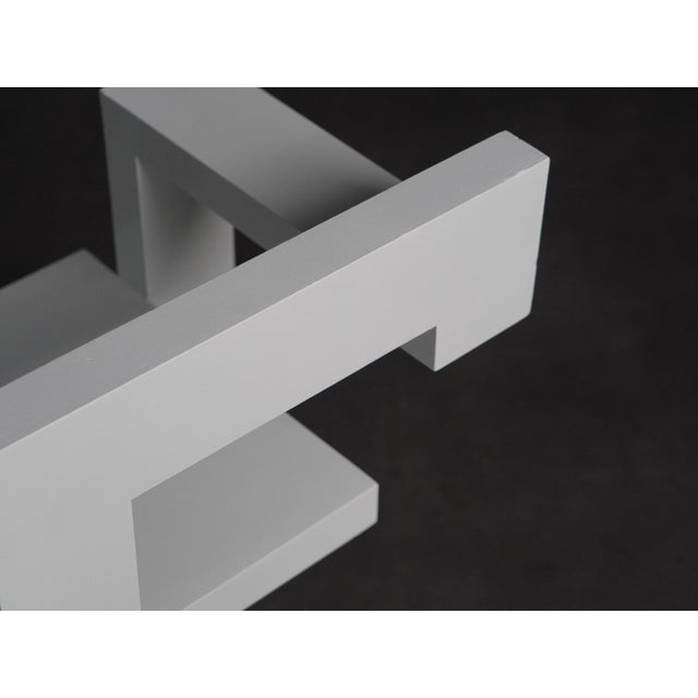 White Vintage Dutch Asymmetrical Wooden Chair by Gerrit Thomas Rietveld, 1970s For Sale - Image 8 of 9