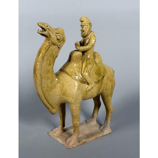 Ceramic Mingqi of a Horseman Riding a Camel, Sui Dynasty (581-618) For Sale - Image 7 of 7