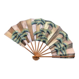 Early 20th Century Hand-Painted Japanese Fan For Sale