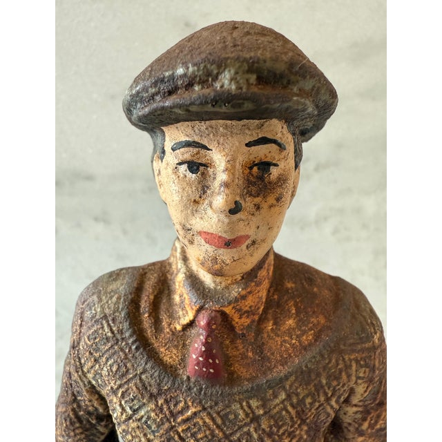 Vintage Cast Iron Golfer Doorstop For Sale - Image 4 of 8