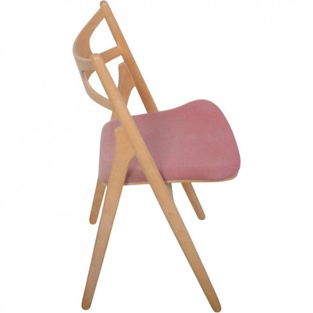 1990s Vintage Sawback Chairs in Beech by Hans Wegner, 1995, Set of 6 For Sale - Image 5 of 18