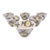 Hand-Painted Bat Trang Vietnamese Ceramic Bowls With Yellow Floral Motifs and Chopstick Rests - Set of 6 For Sale