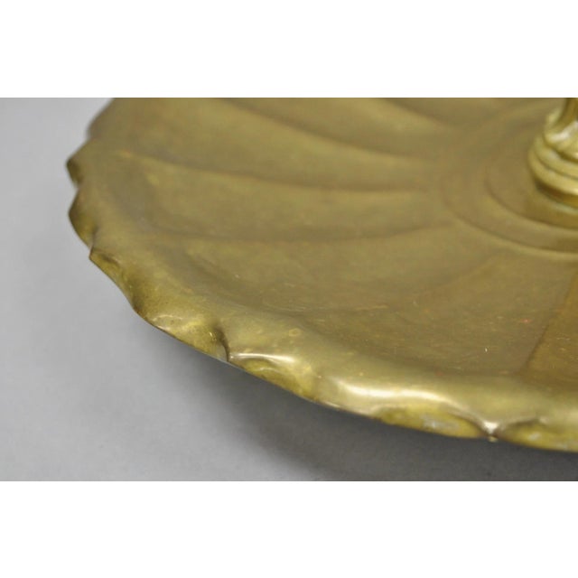 Vintage Art Nouveau Brass Figural Nude Woman Centerpiece Compote Dish Bowl For Sale - Image 10 of 18