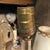Vintage Mid-Century American Neoclassical Glass & Stamped Brass Table Lamp – With Custom Pleated Hard Plastic Shade For Sale - Image 9 of 12