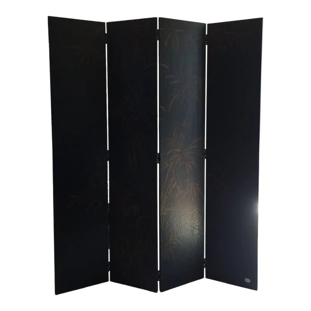 Baker Furniture Company Chinoiserie Coromandel Screen With Bamboo Pattern For Sale