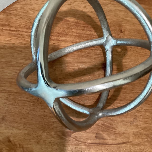 Mid 20th Century Sphere Art Sculpture Aluminum Paperweight Brutalist Style For Sale In Chicago - Image 6 of 12