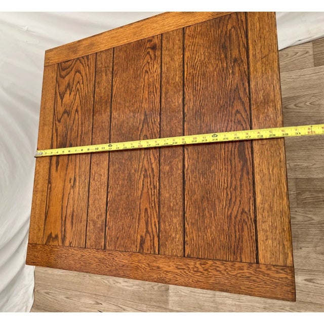 Antique Expanding Pub Kitchen Table Barley Twist Legs Quarter Sawed Oak For Sale - Image 12 of 13