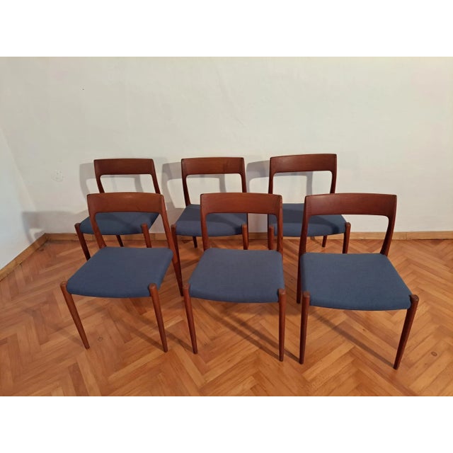 Wood Model 77 Dining Chairs in Teak by Niels O. Møller for J.L. Møllers Møbelfabrik, 1970s, Set of 6 For Sale - Image 7 of 7