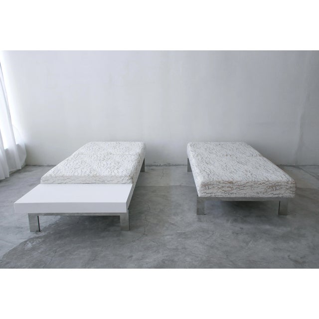 2000 - 2009 Modern Stainless Steel Benches - a Pair For Sale - Image 5 of 11