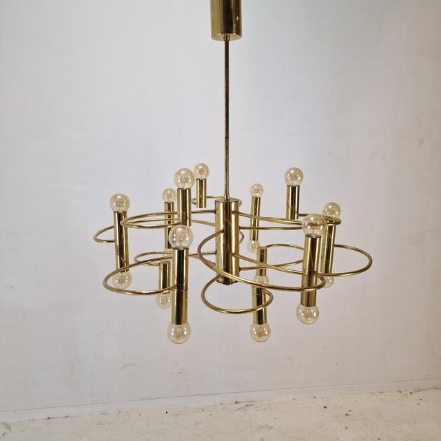 Chandelier attributed to Gaetano Sciolari, 1970s For Sale - Image 10 of 18