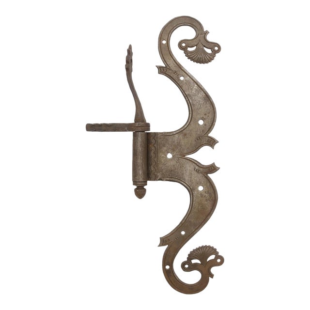 Antique Medieval Ornamental Gothic Strap Hinge For Sale