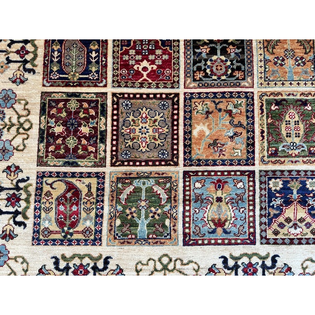 Hand-Knotted Afghan Bakhtiari Panel Garden Wool Area Rug - 8'1" X 11'5" For Sale - Image 13 of 16