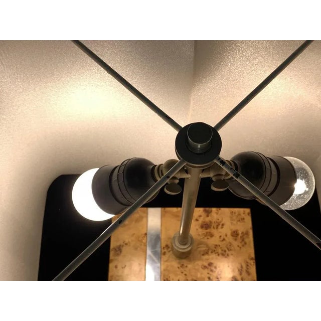 Mid-Century Italian Poplar Briar and Chrome Table Lamp by Tommaso Barbi, 1970s For Sale - Image 13 of 18