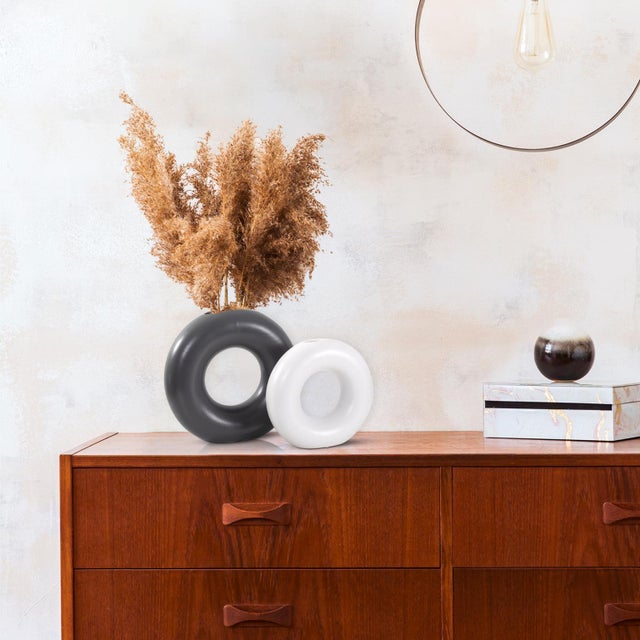 Ronde Ring Ceramic Vase- Set of 2 For Sale - Image 9 of 10